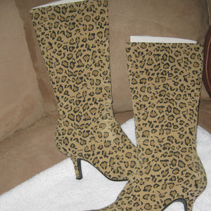 Leopard print boots